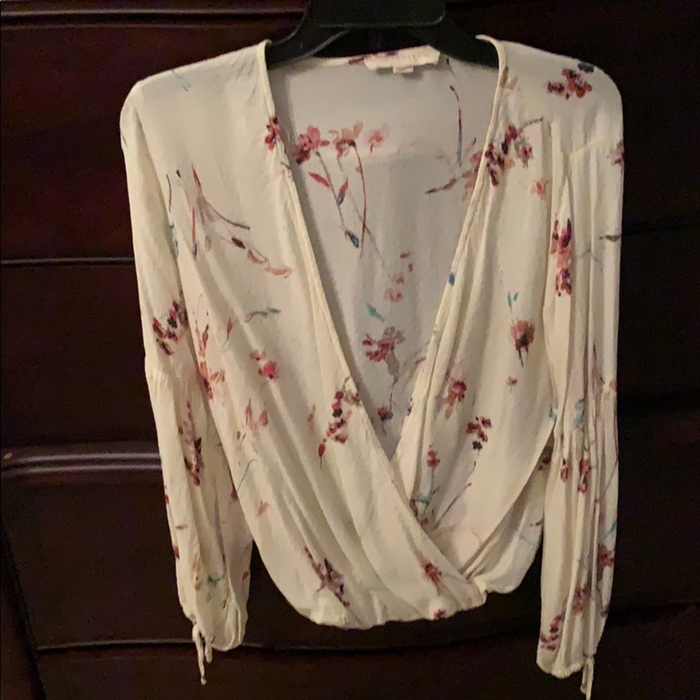 Lovestitch floral wrap shirt